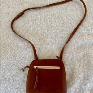 Portland Leather Goods Zip Top Luna Crossbody - Honey Tan Leather - Small
